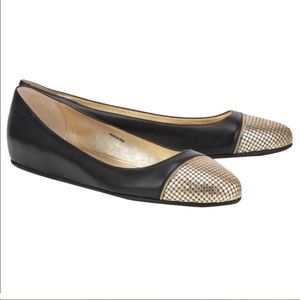 Jimmy Choo Black and Gold Flats